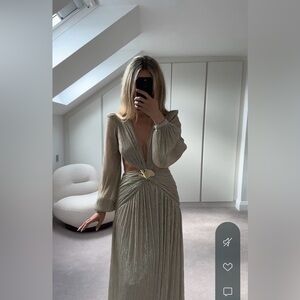 PATBO gorgeous silver dress - it has the right amount of sparkle